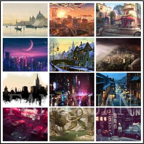 Full Square Round Drill 5D Diy Diamond Painting Home Decoration Street Scenery Embroidery Cross Stitch Mosaic Wall Art Pictures