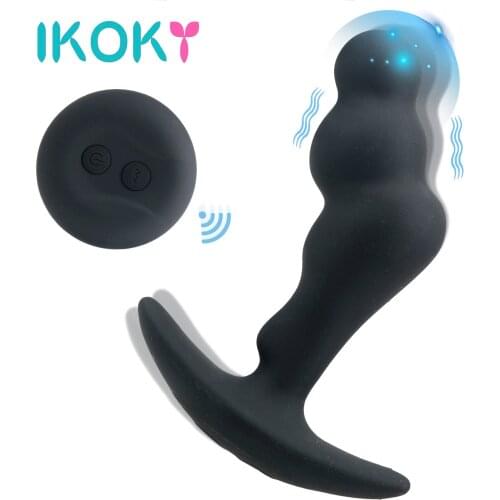IKOKY Anal Plug Adult Sex Toys Prostate Massager Wireless Remote Control Male Masturbator G Spot Vibrator for Man Anus Vibrating