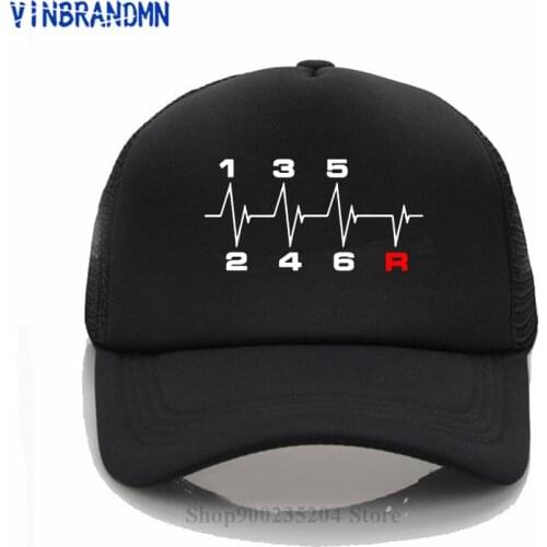 Summer Funny 6 Speeds Gear Shift Manual Transmission Heartbeat Baseball cap Racing Car Race driver Roadster Save the Manual hats