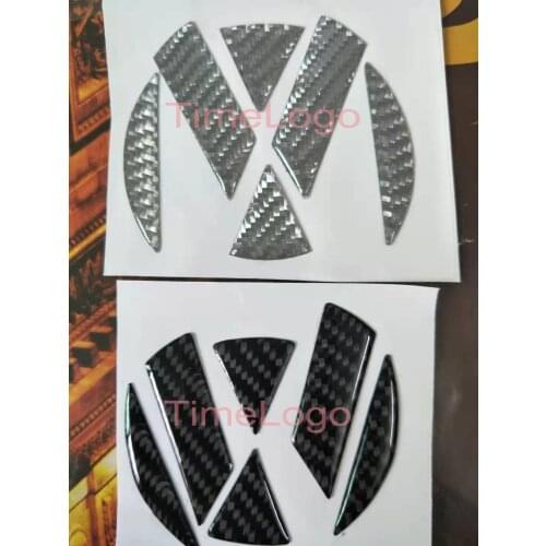 Shiny Genuine Carbon Fiber Stickers Car Styling Rear Badge Grooves Decal for VW GOLF 5 6 7 GTI R20 POLO CC Beetle Magotan Passat