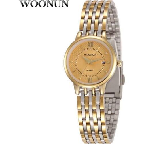 2020 Relogio Feminino WOONUN Ladies Watches Top Brand Luxury Gold Watch Women Stainless Steel Quartz Watches Women hodinky