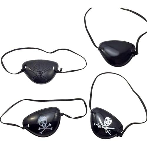 4PCS Black Eye Patches Pirate Eyepatches Party Favors Costume Captain Skull Crossbones For Children Party Favors Costume Prop
