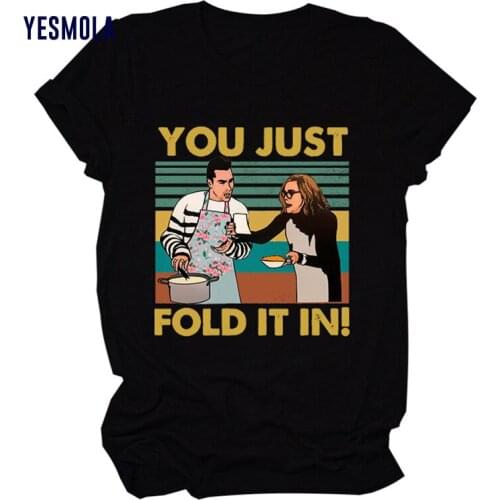 YESMOLA You Just Fold It in Family Dinner Funny Vintage Women Mens Cotton Short Sleeve Funny T Shirt Men Hip Hop Streetwear