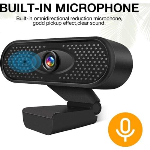 HD 1080P Web Camera with Microphone USB Webcam with 110-Degree Wide View Angle Video Conference Live Broadcast for Computer PC