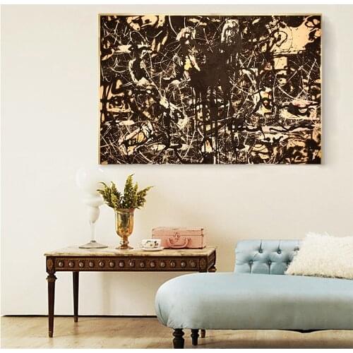 Citon Jackson Pollock《Yellow Islands》Canvas Modern Art Oil Painting World Famous Art Poster Picture Wall Decor Home Decoration
