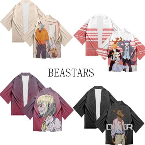 Fashion 3D BEASTARS Kimono T Shirts Men Women Tops Summer Cardigan Harajuku Style Casual Hip Hop Cool Boys Girls Tees