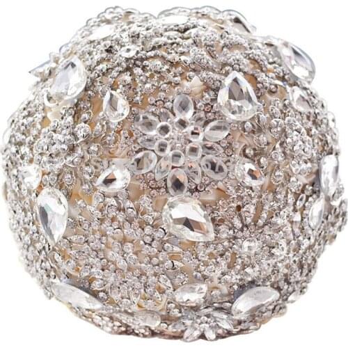 Ramo De Novia New Luxury Crystal Artificial Bouquet Paragraph Bride Full Diamond Crystal Wedding Flowers Bridal Douquets