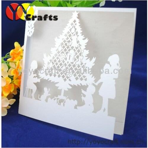 Top rated 10pcs/lot laser cutting invitation cards models,christmas greeting cards