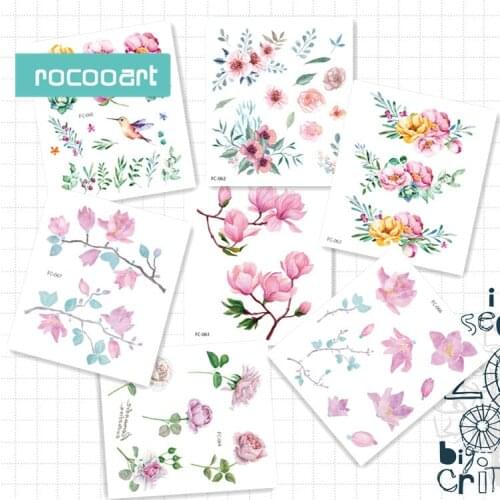 Rocooart Latest FC Series 2019 Beauty Water Color Tattoo Various patterns of flower tattoo Body Temporary Fake Tattoo Sticker
