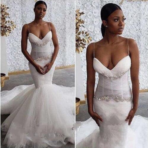 South African Mermaid Wedding Dresses Lace Appliqued Boho Wedding Dress Bridal Gowns Plus Size robes de mariée