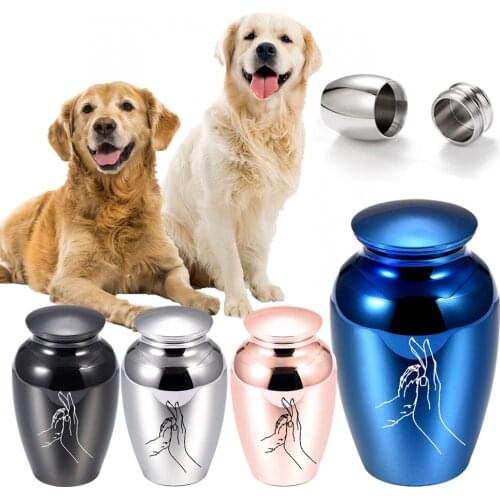 Cremation Urn for pet ashes keepsake Aluminum Alloy Cremation ash holder Dog Paw Engraved-With Gift Velvet Bag-Engraved name