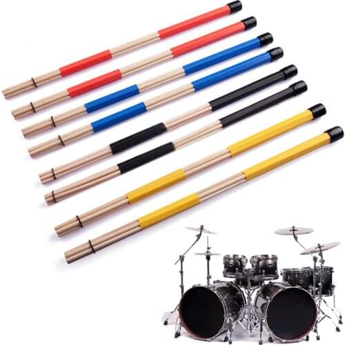 A1 Pair Drum Sticks Classic Maple Wood Drumsticks Set 1 Pair Drum Wire Brushes Retractable Drum Stick Brush
