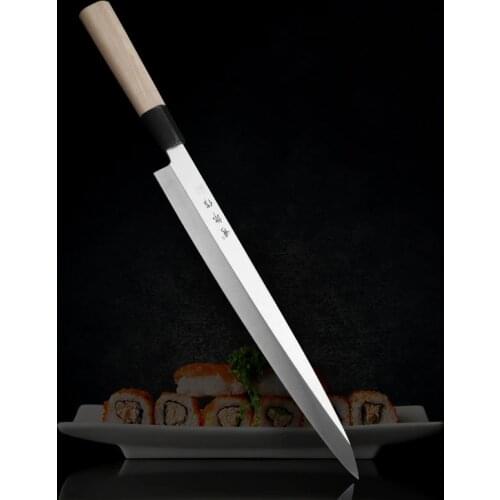 High Quality 5Cr15 Stainless Steel Salmon Fish Knives Cutting Sashimi Sushi Beef Knife Willow Blade Japanese Style Cooking Knife