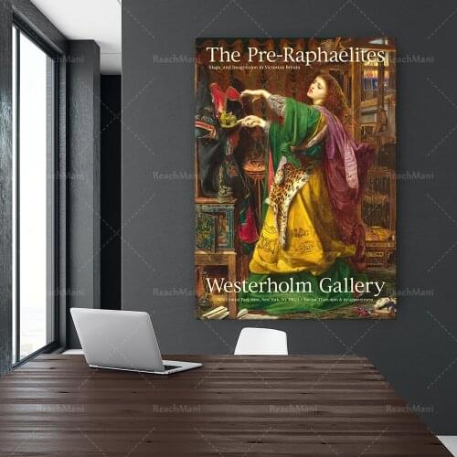 Pre-Raphaelite Exhibition Poster - Edward Burne-Jones Gallery Print - Morgan-le-Fay - Wall Art Decor - Arthurian Art