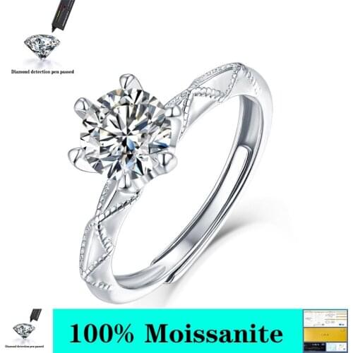 925 Sterling Silver Square Halo Engagement Ring 0.5ct 1ct 2ct 3ct D Color Round Moissanite Diamond Womens Ring Jewelry