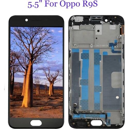 5.5" For Oppo R9S LCD Display + Touch Screen Digitizer Panel Glass Assembly + Frame