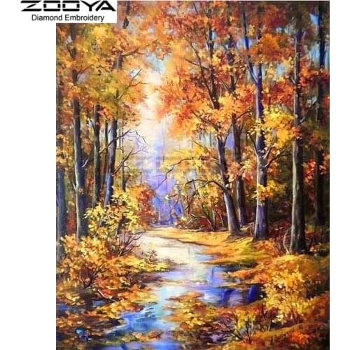 ZOOYA Diamond Embroidery 5D DIY Diamond Painting Tree Landscape Forest Diamond Painting Cross Stitch Rhinestone Decoration CJ703