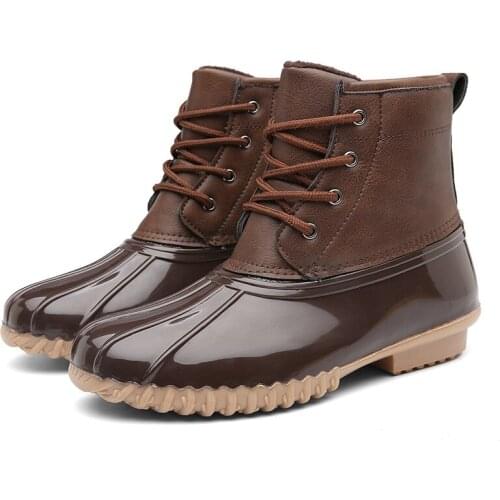 ZYYZYM Womens Ankle Rain Duck Boots Fur Warm With Waterproof Snow Shoes Ladies Winter Short Booties Women Snow Boots