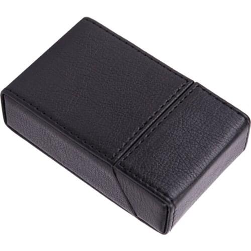 1pc PU Leather Cigarette Case Premium Business Cigarette Box Portable Cigarette Container for Men(Black