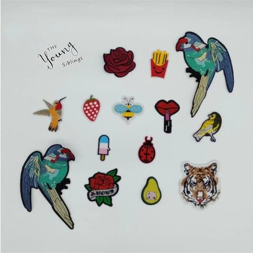 2019 year Fashion style Hot melt adhesive Applique Embroidery Patches Stripes DIY Kids Clothing Badges Accessories C5189-C5209