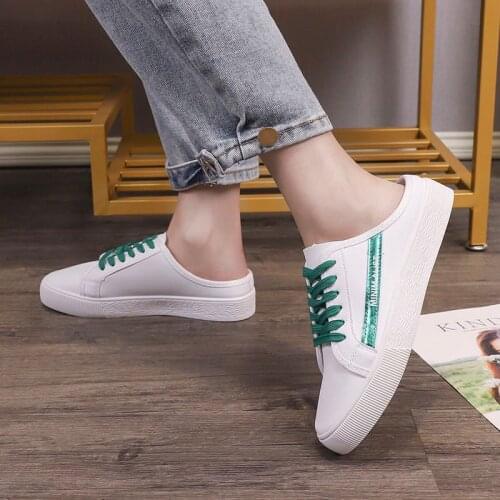2020 Women Sandals Summer Shoes Flat Half Slippers Canvas Shoes Sneakers Flip Flops Shoes Woman Platform Sandals Plus Size 35-40