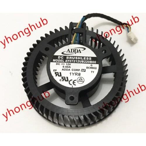 ADDA AY07212UB220B00 0CWBQ DC 12V 0.68A 3-Wire Server Cooling Fan
