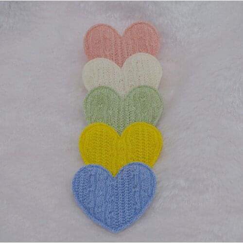36Pcs 4.8*4.2CM Felt Heart Padded Applique For DIY Clothes Shoes Hat Headwear Clips Crafts Decor Patches