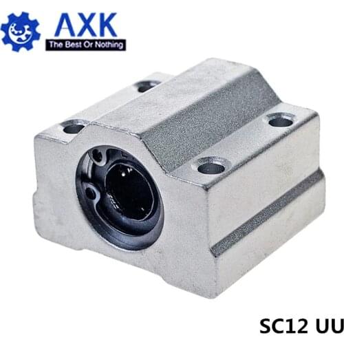 4pcs/lot SC12UU SCS12UU 12mm Linear Ball Bearing Block CNC Router with LM12UU Bush Pillow Block Linear Shaft CNC 3D printer part