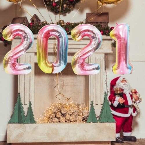 40inch 2021 Gold Number Foil Balloons Happy New Year Decor Christmas Decorations For Home New Year Christmas Decoration