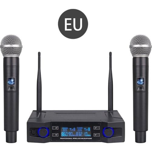 Wireless Microphone KTV Karaoke Conference Two-channel Automatic Handheld Adjustable Frequency Microphone