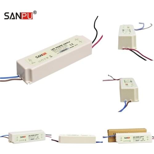 SANPU 24V 2A LED Switch Mode Power Supply Unit 60W Waterproof IP67 White Plastic Enclosure AC-DC Lighting Transformers Drivers