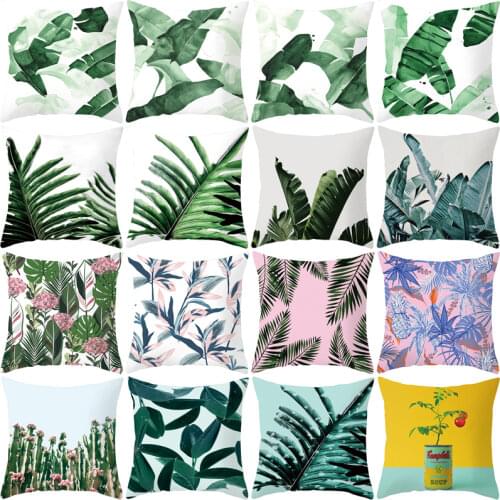 Ins Small Fresh Plant Car Sofa Pillow Cushion Cover Custom Office Lumbar Cushion Household Goods