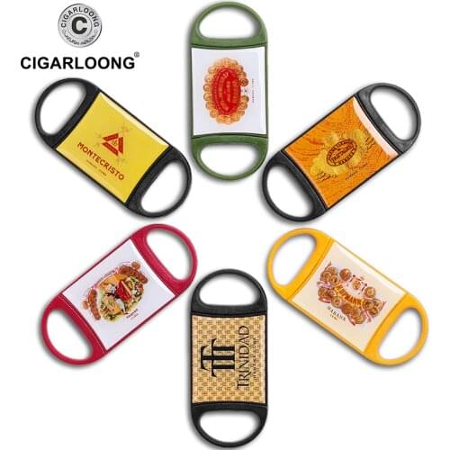 CIAGARLOONG Cigar Smoking Accessories Double Finger Stretch Type Cigar Cutter Knife Scissors Cigarette Knife Guillotine CL-B015