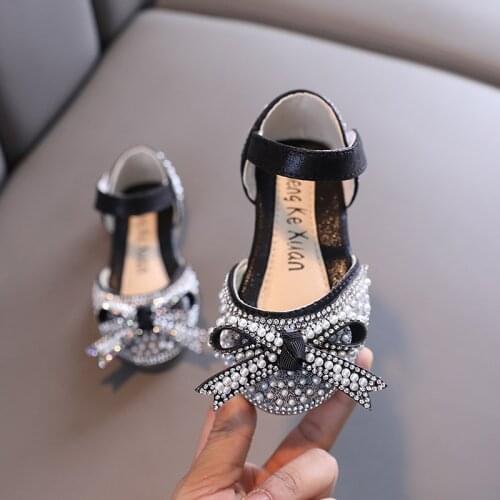 Children Shoes 2021 New Girls Princess Leather Shoes Sequins Rhinestones Shining Girls Party Wedding Kids Shoes