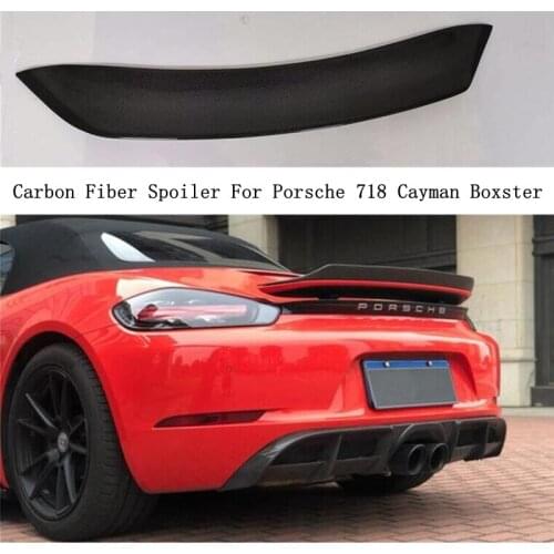 For Porsche 718 Cayman Boxster 2016 2017 2018 2019 2020 2021 Carbon Fiber Spoiler High Quality Wing Lip Spoilers