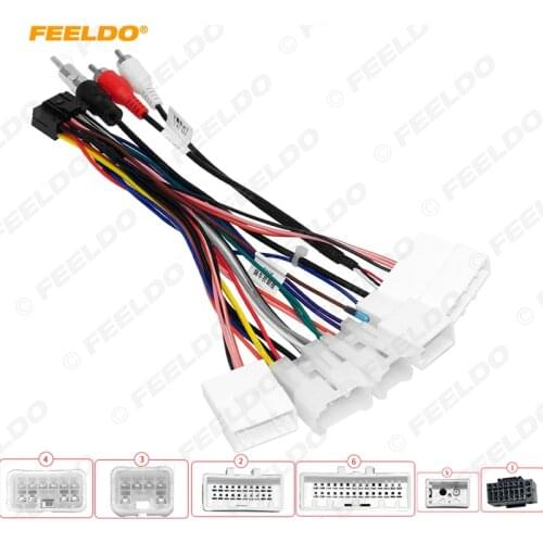 FEELDO Car 16pin Audio Wiring Harness For Toyota All Series Aftermarket Stereo Installation AUX Wire Adapter #HQ6835