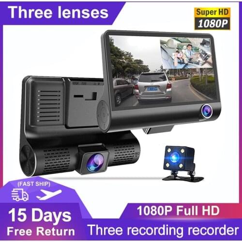 FHD Car DVR Recorders Dash Cam HD 1080P Dvr 3 In 1 Parking Monitor Rear View Video Auto Night Vision Recorder Registrator