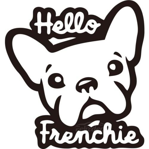 French Bulldog hello sticker Car Sticker Car Body Stickers Window Door Decal Top Quality Waterproof ZP031