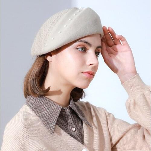 Quality Berets 100%Wool Fedoras Fascinator Winter Black Felt Hat Elegant Women Pillbox Hat Ladies Wedding Beret Hats Kentucky