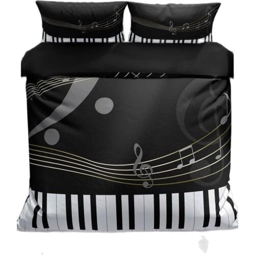 Piano Design Bedding Set Adult Duvet Cover Sets Bedclothes Bed Queen Size Piano Comforter Bedding Set