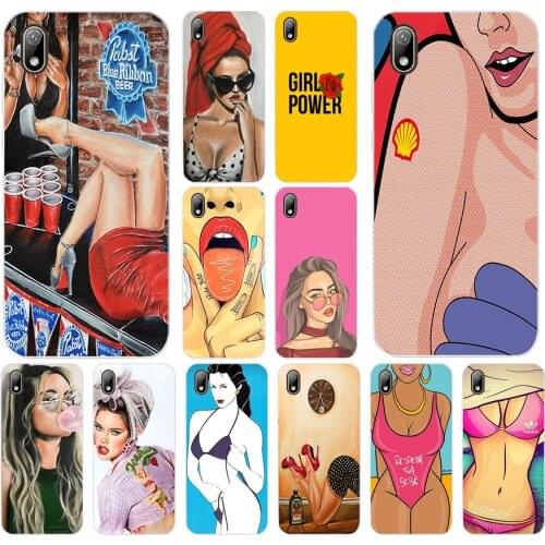 102AA hot flirt sexy girl Silicone TPU Protective Cover Phone Case On Case For Huawei Y5 Y6 Y7 Prime 2019 Case Soft