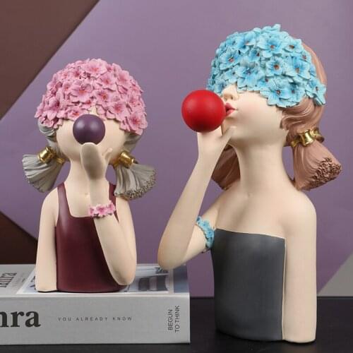 Resin model for Nordic-style girl, home decoration number, living decoration, family decoration