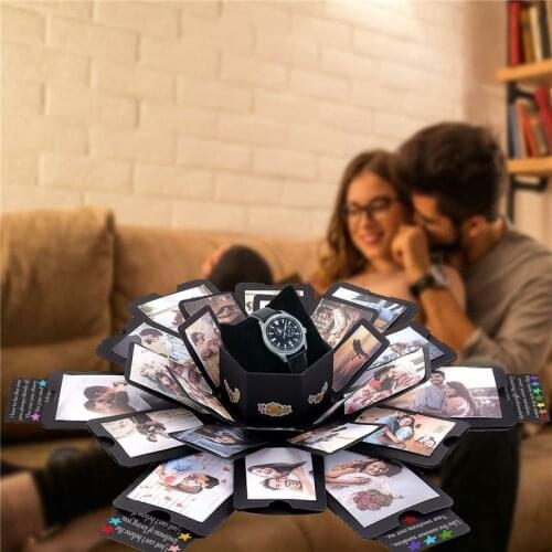 Fashion Surprise Explosion Box DIY Memory Scrapbook Photo AlbumValentines day Anniversary Gift for Girlfriend