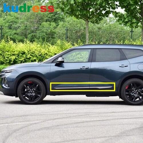 Car Door Molding Trim For Chevrolet Blazer 2019 2020 ABS Chrome Side Door Garnish Strip Sticker Styling Exterior Accessories