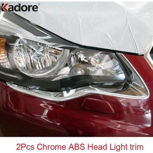 For Subaru XV Impreza Hatchback 2012 2013 2014 ABS Chrome Front Headlight Head Light Lamp Eyebow Cover Mopulding Frame Trim
