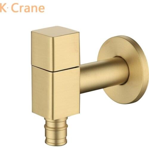 Bathroom Wall Mount Faucet Gold Copper Bibcock Basin Balcony Mop Sink Tap Washing Machine Grifo Outdoor Gargen Modern Faucets