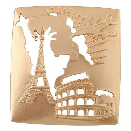 New European and American style fashion creative travel around Europe temperament coat personality brooch