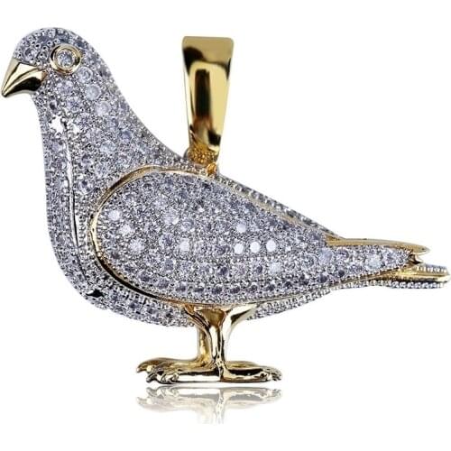 New Trendy Bohemian Crystal Inlaid Necklace Animal Pigeon Pendant for Ladies Fashion Metal Sliding Necklace Accessories Jewelry