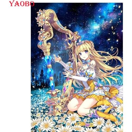Full square drill diamond painting Japanese anime girls mosaic 5d cross stitch diamond round diy diamond embroidery rhinestone