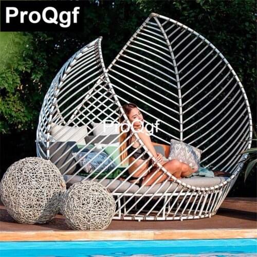 Prodgf 1Pcs A Set Outdoor ins Fashion Leaf Shape Yours Rattan Bed